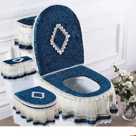 Three-Piece Toilet Seat Set – Soft Washable Bathroom Cushion – potty, hassock, ottoman (Image 2)
