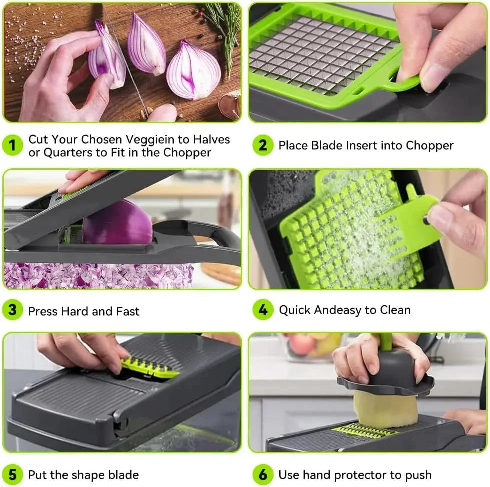 Vegetable Chopper & Mandolin Slicer – Multi-Functional Kitchen Tool – choppers, dicer, adz (Image 4)