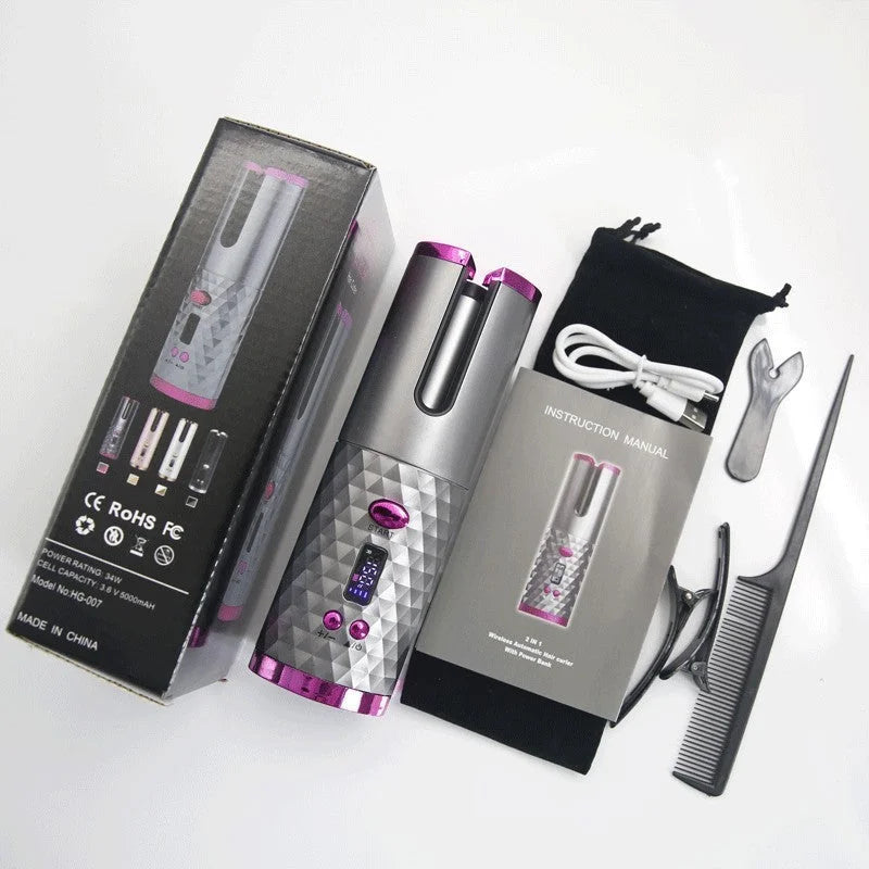 Wireless Automatic Hair Curler with USB Charging – roller, torch, power (Image 2)