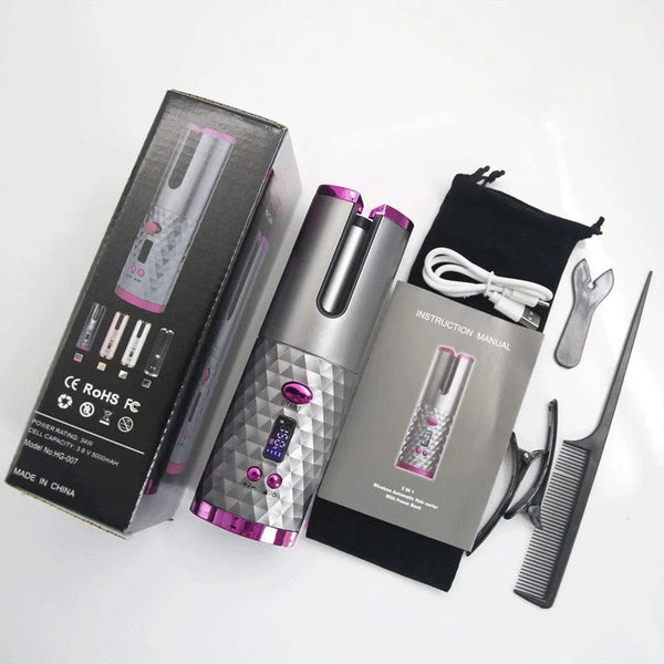 Wireless Automatic Hair Curler with USB Charging – roller, torch, power (Image 2)
