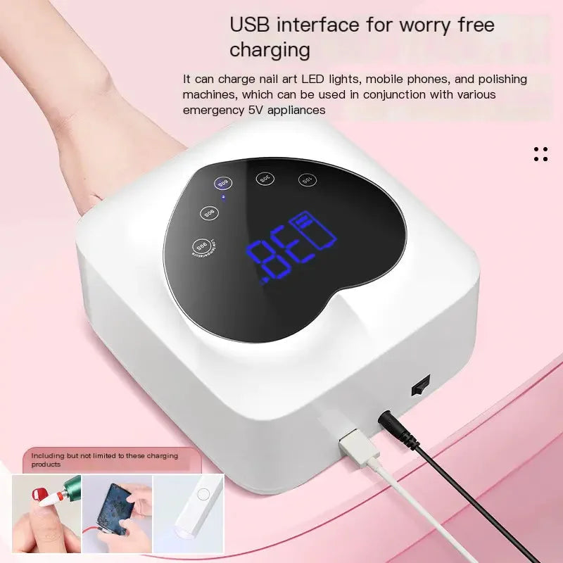 X20 Wireless Nail Lamp – Rechargeable Lithium Battery – flashlight, receiver, discharge (Image 6)