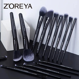 ZOREYA 15-Piece Makeup Brush Set – Professional Soft Bristles – pencil, pencilled, knot (Image 1)