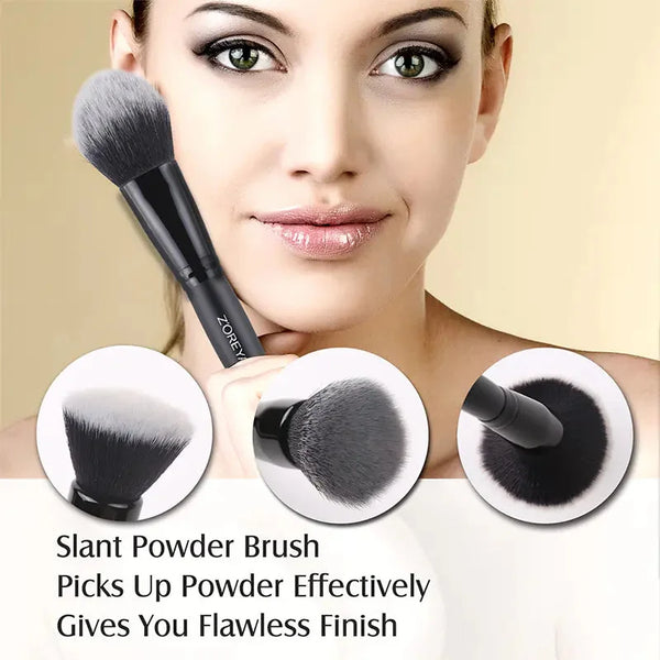 ZOREYA 15-Piece Makeup Brush Set – Professional Soft Bristles – pencil, pencilled, knot (Image 2)