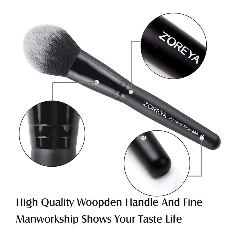 ZOREYA 15-Piece Makeup Brush Set – Professional Soft Bristles – pencil, pencilled, knot (Image 3)