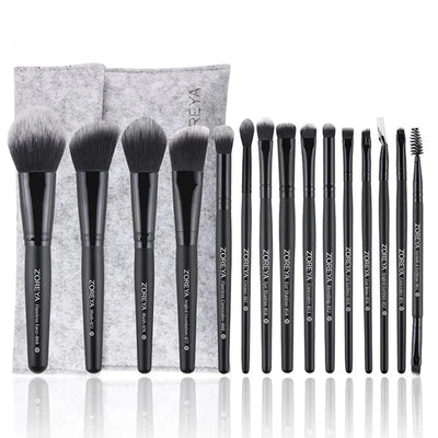 ZOREYA 15-Piece Makeup Brush Set – Professional Soft Bristles – pencil, pencilled, knot (Image 4)