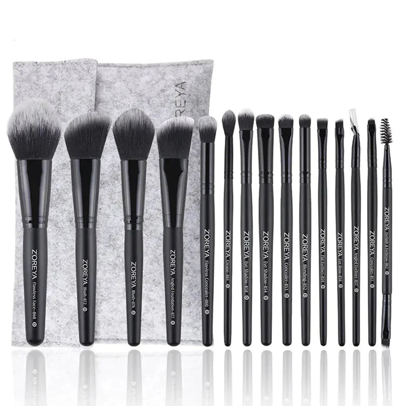 ZOREYA 15-Piece Makeup Brush Set – Professional Soft Bristles – pencil, pencilled, knot (Image 4)