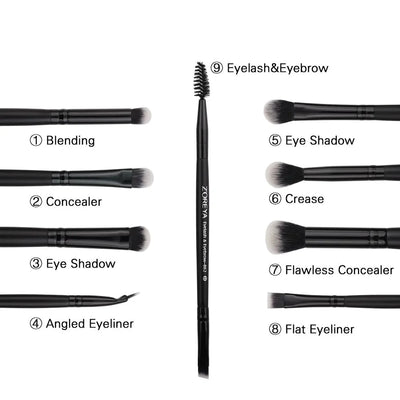 ZOREYA 15-Piece Makeup Brush Set – Professional Soft Bristles – pencil, pencilled, knot (Image 6)